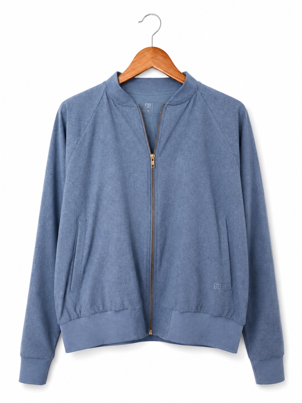 Albion Dusty Blue Bomber Jacket - Women's Zip Front